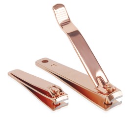 Rocutus 2pcs/Set Portable Nail Scissors Adult Pedicure Nail Clippers Household Small Scissors Foot Manicure Scissors Manicure Tools (Rose Gold)