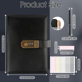 HOCUCHELAND Tagebuch mit Schloss, A5 PU Leder Tagebuch mit Code, Stift, Indizierungsstelle und Geschenktüte, Vintage Tagebuch für Erwachsene mit Schloss, Password Book für Frauen & Männer