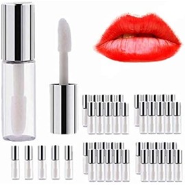Yosoo 45pcs Plata Transparente 1,2 ml Tubos Vacío de Plástico Lustre Brillo de Labios Bálsamo de Labios Botella Recipiente