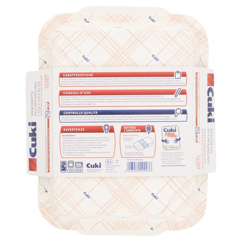 Cuki Vaschette In Cartoncino Con Coperchi Dal Freezer Al Microonde