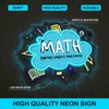 Horseneon Math Neon Sign Educational LED Wall Decor for Classrooms,