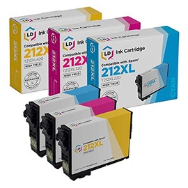 LD Remanufactured Ink Cartridge Replacements for Epson 212XL High Yield (Cyan, Magenta, Yellow 3-Pack)
