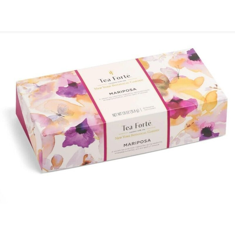 TEA FORTE, "Mariposa" Petite Presentation Box Assortment of 10 Teas