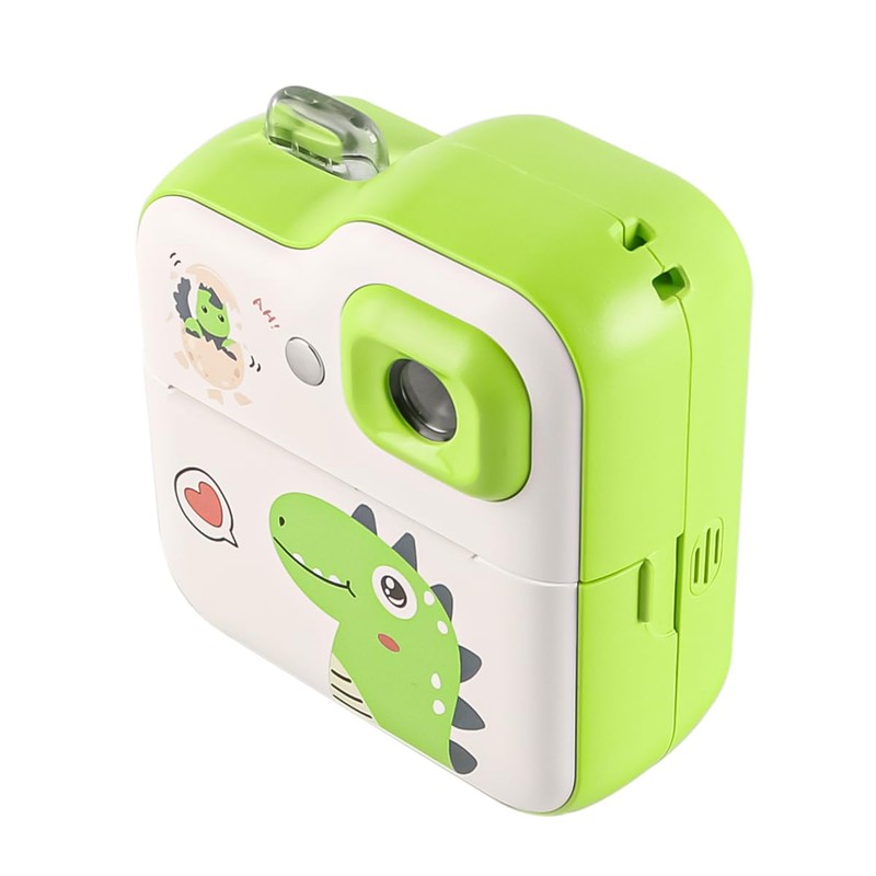ieron Thermal Printing Camera Green Dinosaur Pattern 2.4 Inch Screen
