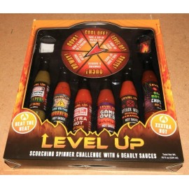 Level Up Hot Sauce Spinner Challenge - 6 Deadly Sauces Jalapeno Habanero Garlic