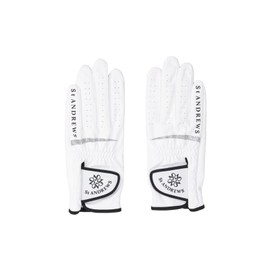St Andrews 042-4985252 Women's Ambidextrous Gloves (Brand Logo) / Golf Gloves, 030_White x Black