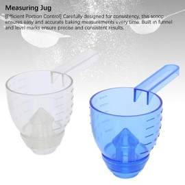Convenient Clear Measuring Cup, Long Handle Scoop for Measuring Coffee, Smart Funnel Design Prevent Spill, Efficient Portion Control for Supplement, Protein, Spices, Other Dry Good
