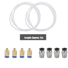 Wendry Tubo de Teflón PTFE (2 PCS), Adaptador Rápido PC4-M6 (4PCS), Empuje Neumático Recto de PC4-M10 (4 PCS), Accesorios de Impresora 3D