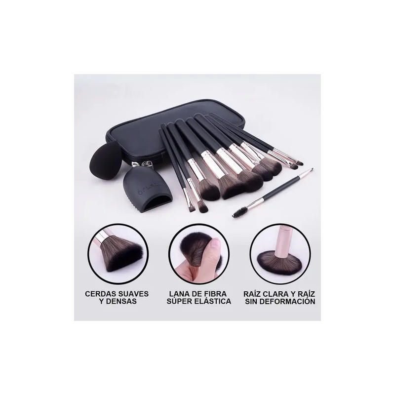Set De Brochas De Maquillaje De 13 Piezas Con Esponja