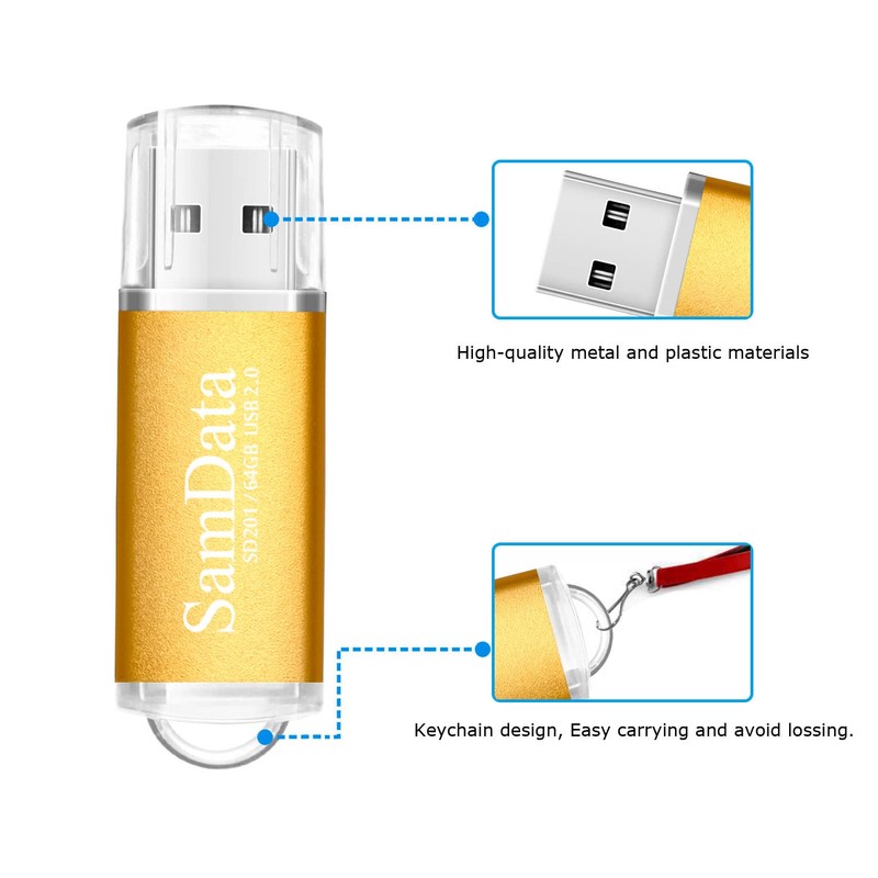 SamData 1 Pack 64GB USB Flash Drives USB 2.0 Thumb