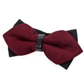 DonDon gent's retro-look pointed bow tie with hook fastener pre-tied and length adjustable dark red