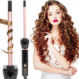 Rizador de 3/8 pulgadas, Varita Rizadora de 9mm, Rizador Cerámico de Temperatura Ajustable, Calentamiento Rápido, Cabello Largo o Corto Herramientas de Peinado