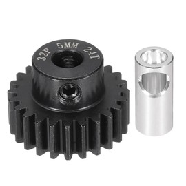 MECCANIXITY Steel 32P Gear Set with Gear Adapter 24T 5mm Shaft Motor Gears for RC Vehicles Truck Drift Car Part, Black
