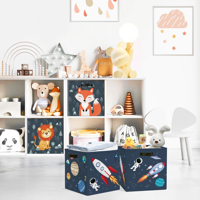 Clastyle 3 pcs Cosmic Space Cube Storage Unit Boxes Stars