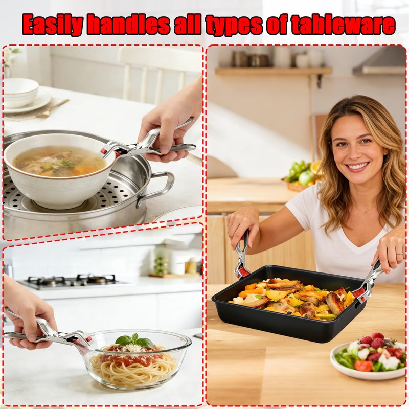 1Pcs Stainless Steel Hot Plate Gripper, Heat Insulation Holder Clip