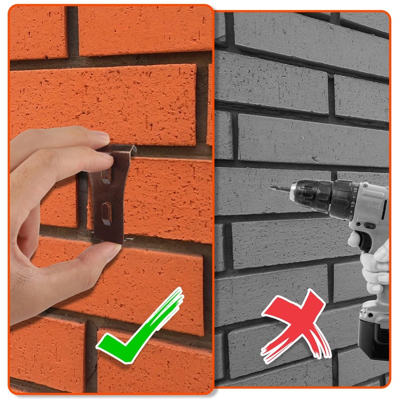 8pcs Brick Hook Clips, Heavy Duty Brick Wall Clamp Brick