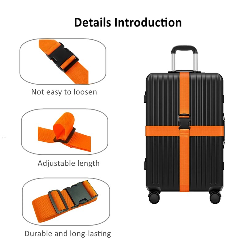 Luggage Straps for Suitcases,4 Pack Travel Belt Suitcase Strap,Adjustable Luggage