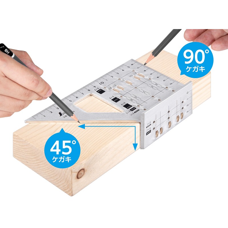 Shinwa Sokutei 62116 2 x 4 Stop Ruler, Aluminum