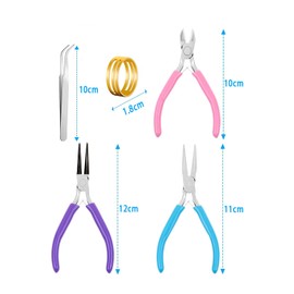 YFFSFDC Handicraft Pliers, Set of 5, Handmade Tools, Resin, Accessories, Tools, DIY Handicraft, Multi-functional, Waterproof, Tip, Durable, High Carbon Steel, Lightweight, Small, Precision, Bending,