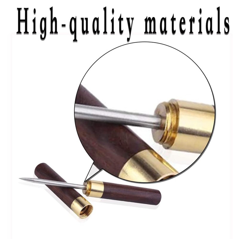 2 Pieces 6.73IN Wood Ice Pick Stainless Steel Ebony Tea