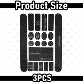 Hongoen Pack of 3 Bicycle Frame Protection Carbon Stickers, Frame Protection Film, Bicycle Protection Film, Bicycle Protection Paint Damage, Frame Sticker for Frame Protection, Mountain Bike, Road