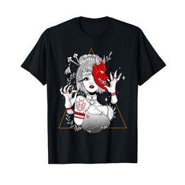 Japanese Demon Culture Samurai Geisha Girl Hannya Gift Tee T-Shirt