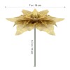 STOBOK Christmas Glitter Poinsettia Artificial Flowers: Pack of 12 Golden