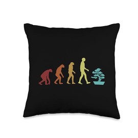 Bonsai Tree Plant Tools Care Kit Set Gifts Ideas Evolution Penjing Indoor Pots Bonsai Throw Pillow, 16x16, Multicolor