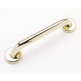 42” Shower Handle Smoth Grip | 304 Stainless Steel Grab Bars for Bathtubs and Showers | Polished Brass ADA Standard Hand Rails for Seniors, Children, Injured People | Supports Upto 400lbs
