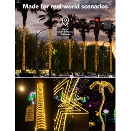 WYZworks 3312LEDs, 300ft LED Warm White Rope Light, Connectable Outdoor Permanent Waterproof Accent Exterior Lighting, Flexible Clear PVC, ETL Certified, Holiday, Backyard Patio, Home, Décor