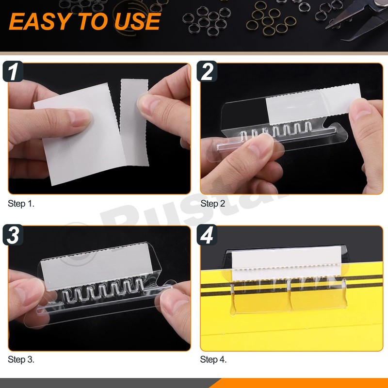 Rustark 100Pcs 2 Inch Hanging File Folder Tabs with Inserts,