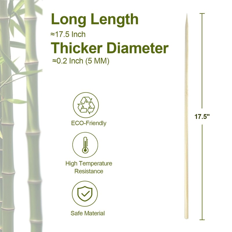 Bamboo Smores Sticks (50 Pcs), 17.5" Marshmallow Roasting Sticks for