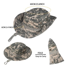 Rosoz Sun Hats for Men Women Boonie Hat UPF 50+ Bucket Hat Wide Brim UV Protection Fishing Hiking Safari Outdoor Hats