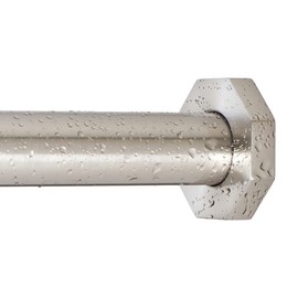 Ivilon Tension Curtain Rod - Hexagonal Spring Tension Rod for Windows or Shower, 36 to 54 Inch, Brushed Nickel