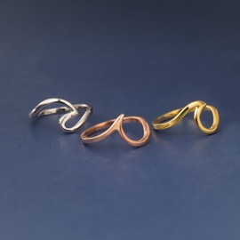 Aloha Jewelry Company 925 Sterling Silver Hawaiian Heirloom Trinity Wave Puzzle Ring Stackable Wedding Engagement Promise Eternity Band, Nickel Free Hypoallergenic for Sensitive Skin, with Gift Box,