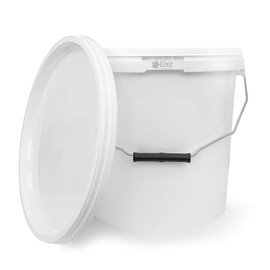 Elixir Gardens Strong Heavy Duty White Multi-Purpose Plastic Storage Containers Tubs Buckets with Lids | Available sizes 0.5, 1, 5, 10, 15, 25, 30 Litre| 15 Litre x 1