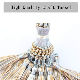 BEL AVENIR Elegant Polyester Tassel Handmade Colorful Craft Tassels Charms for Key Chain Straps DIY Accessories (Blue, 2 Pack)