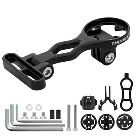 Thinvik Out-Front Extended Mount&Bike Computer Mount for Garmin Wahoo Bryton Series, Adjustable Angle Combo Mount