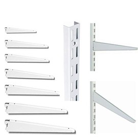 Super Heavy Duty 10 Pack 22cm OR 220mm White Watson Twin Slot Shelving Bracket