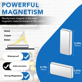 LOVIMAG 10x5x2mm Small Bar Magnets, Rare Earth Magnet Strong, 120Pcs Neodymium Magnets for Crafts, Whiteboard, Fridge, Science, Office and DIY