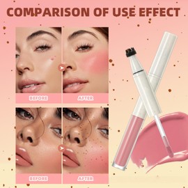 Freckle Blus/h Pen,2-In-1 Liquid Freckle Makeup Pen,Freckle Stamp,Waterproof Freckles Pen,Cream Liquid Blus/h,Fake Freckles,Blus/her Stick,Faux Freckles,Cream Blus/her Stick,Blus/hers for Cheeks