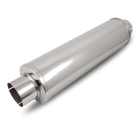 DILENBLE 4" Inlet/Outlet Diesel Muffler Exhaust - 7x24" Body, 30" OAL - Straight Through Stainless Steel - Universal Welded Exhaust