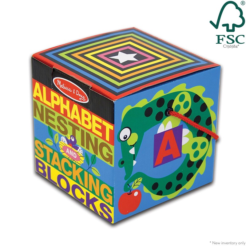 Melissa & Doug Deluxe 10-Piece Alphabet Nesting and Stacking Blocks