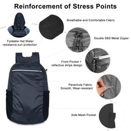 GCSOAR 3 Packs Family Travel Backpack, Multi-Compartment, Durable fibric, foldable backpacks, family hiking camping short trip bags (Large, Medium, Small)