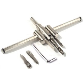 NEYORIKA Circle Cutter, Round Cutter, Universal Cone, Replacement Blade, Adjustable, 1.6 - 7.9 inches (40 - 200 mm), Silver