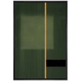 SIGNWIN Framed Canvas Print Wall Art Mid-Century Green Geometric Block Abstract Shapes Illustrations Modern Art Decorative Contemporary Multicolor for Living Room, Bedroom, Office - 16"x24" Black