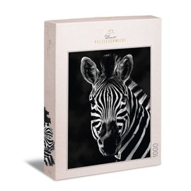 Ulmer Puzzleschmiede - Animal Puzzle "Zebra" - Classic Puzzle 1000 Pieces - The Zebra Motif as a Particularly Sophisticated Animal Portrait and Wildlife Puzzle - Puzzle Made in Germany