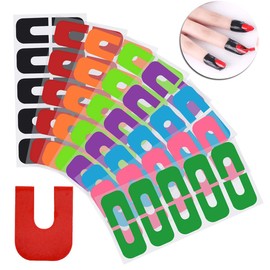 Pack of 80 Nail Polish Protector U-Shape Peel Off Tape, Disposable Nail Polish Stencil, Nails Edge Skin Protection Aid for Nails Painting, Maincure Tool for Nail Art