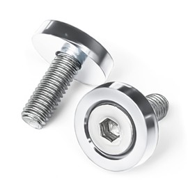 Nexus Japan License Plate Bolts, Silver, Set of 2, M6 x 20, Aluminum Serena