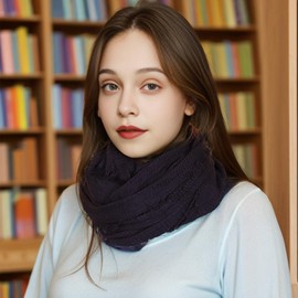 Women Scarf Shawl for All Season 3PCS Scarve Wrap Cotton Hemp, Mixed Color Blue Brown Gray